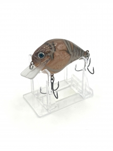 Brown with Gray Lines Shallow Diving Crankbait on stand